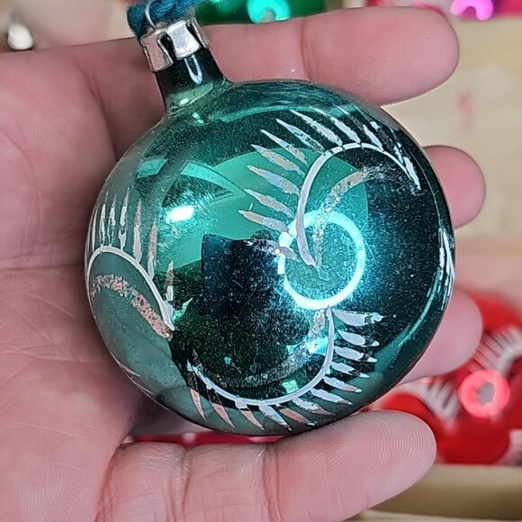 Christmas Ornament Baubles Vintage 9pcs Mercury Glass Poland 2.3" X 2.7" Round - Picture 11 of 16